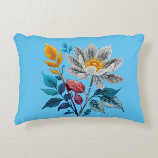 Mooie bloemen en bladeren accent kussen (Voorkant)