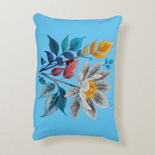 Mooie bloemen en bladeren accent kussen (Achterkant (Verticaal))