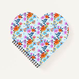 Mooie Bloemen En Bladeren Patroon  Notitieboek