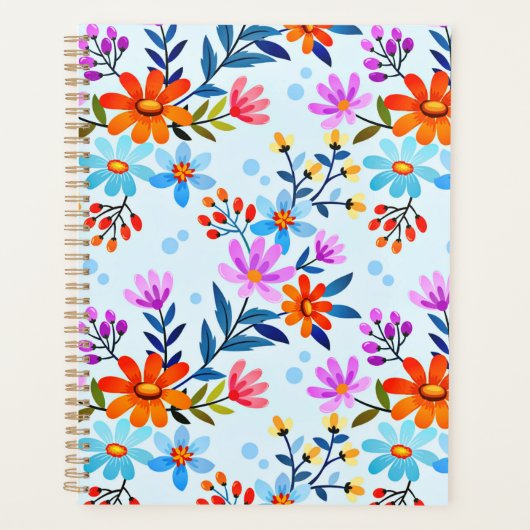 Mooie bloemen en bladeren patroon planner (Voorkant)