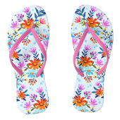 Mooie bloemen en bladeren patroon teenslippers (Voetbed)
