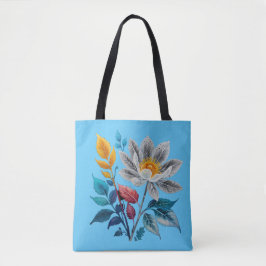 Mooie bloemen en bladeren tote bag