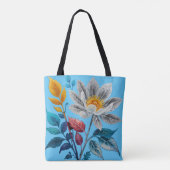 Mooie bloemen en bladeren tote bag (Achterkant)