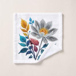 Mooie bloemen en bladeren washandje