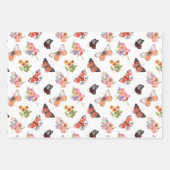 Mooie bloemen en busteuze vliegen inpakpapier vel (Voorkant)