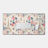Mooie bloemen en Eiffeltoren Parijs Bureaumat (Keyboard & Muis)