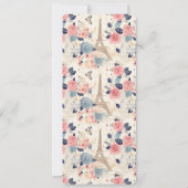 Mooie bloemen en Eiffeltoren Parijs Kaart (Achterkant)