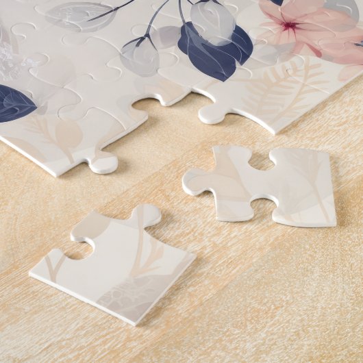 Mooie bloemen en Eiffeltoren Parijs Legpuzzel (Zijkant)