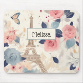 Mooie bloemen en Eiffeltoren Parijs Muismat (Voorkant)