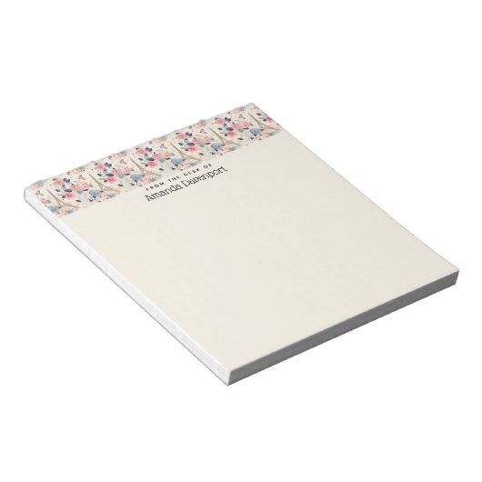 Mooie bloemen en Eiffeltoren Parijs Notitieblok (Schuin)