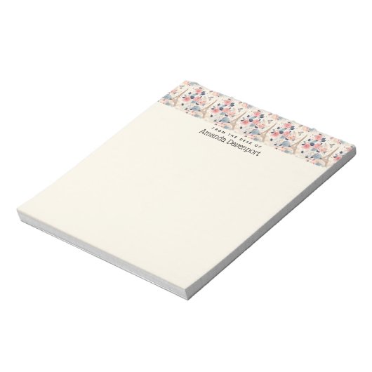 Mooie bloemen en Eiffeltoren Parijs Notitieblok (Linkerzijde)