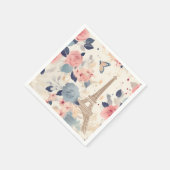 Mooie bloemen en Eiffeltoren Parijs Servet (Hoek)