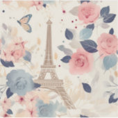 Mooie bloemen en Eiffeltoren Parijs Sticker (Voorkant)