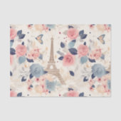 Mooie bloemen en Eiffeltoren Parijs Tissuepapier (Voorkant)