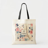 Mooie bloemen en Eiffeltoren Parijs Tote Bag (Voorkant)