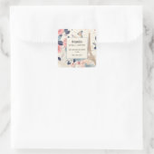 Mooie Bloemen en Eiffeltoren Paris Business Vierkante Sticker (Tas)