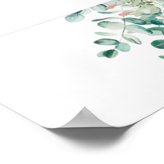 Mooie bloemen en eucalyptus poster (Hoek)