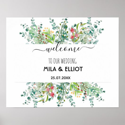 Mooie bloemen en eucalyptus poster (Voorkant)