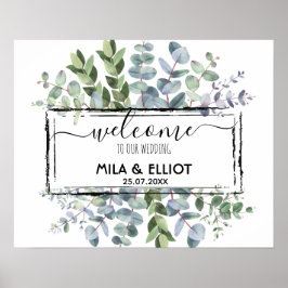 Mooie bloemen en eucalyptusposter poster