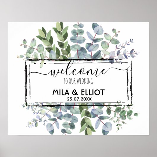 Mooie bloemen en eucalyptusposter poster (Voorkant)