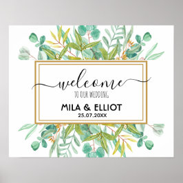 Mooie bloemen en eucalyptusposter poster