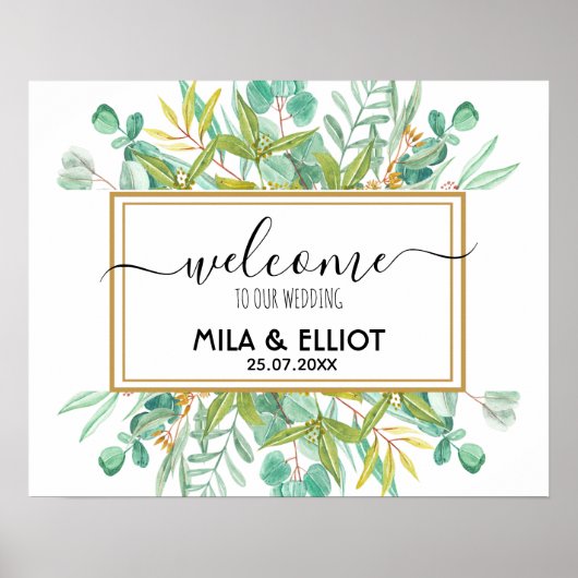 Mooie bloemen en eucalyptusposter poster (Voorkant)