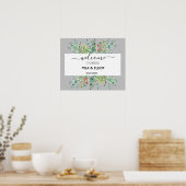 Mooie bloemen en eucalyptusposter poster (Keuken)