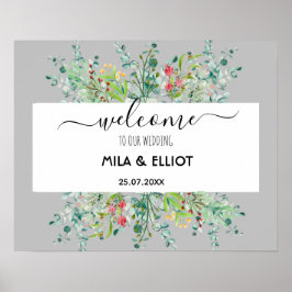 Mooie bloemen en eucalyptusposter poster