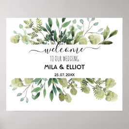 Mooie bloemen en eucalyptusposter poster