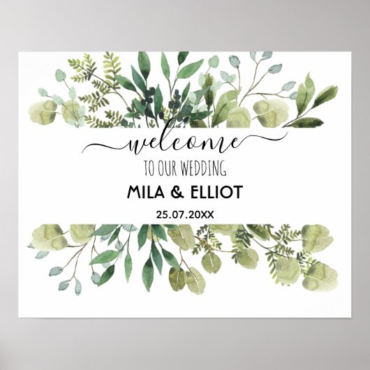 Mooie bloemen en eucalyptusposter poster (Voorkant)