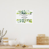 Mooie bloemen en eucalyptusposter poster (Keuken)