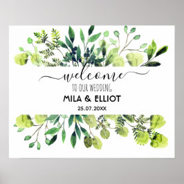 Mooie bloemen en eucalyptusposter poster