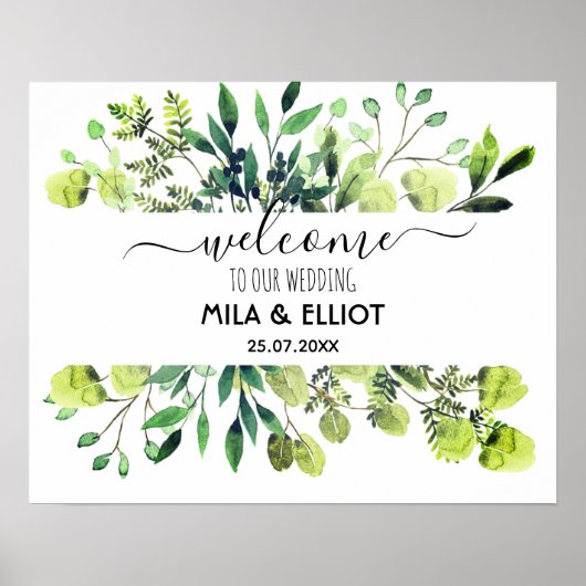 Mooie bloemen en eucalyptusposter poster (Voorkant)