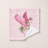 Mooie bloemen en flamingo bad handdoek (Wasdoekje)