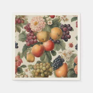 Mooie bloemen en fruit in Franse stijl Servet