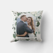 Mooie Bloemen en Groen Fotoboog bruiloft Kussen (Achterkant)