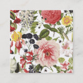 Mooie bloemen en insecten vierkante visitekaartje (Achterkant)