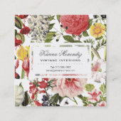 Mooie bloemen en insecten vierkante visitekaartje (Voorkant)