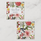 Mooie bloemen en insecten vierkante visitekaartje (Voorkant / Achterkant)