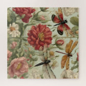 Mooie bloemen en libellen legpuzzel (Horizontaal)