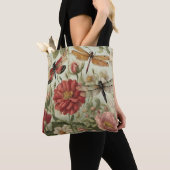 Mooie  bloemen en libellen tote bag (Dichtbij)
