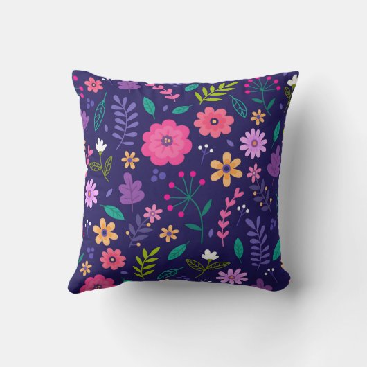 Mooie bloemen en modern blad kussen (Achterkant)