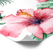 Mooie bloemen en palmbladeren, bloemelegantie poster (Hoek)