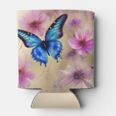 Mooie bloemen en vlinder blikjeskoeler (Achterkant)