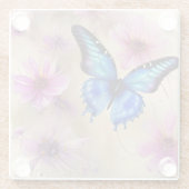 Mooie bloemen en vlinder glazen onderzetter (Achterkant)