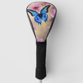 Mooie bloemen en vlinder golfheadcover