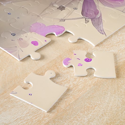 Mooie bloemen en vlinder legpuzzel (Zijkant)