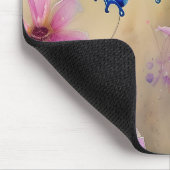 Mooie bloemen en vlinder muismat (Hoek)