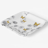 Mooie bloemen en vlinder papieren bordje (Gebogen)