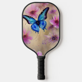 Mooie bloemen en vlinder pickleball paddle